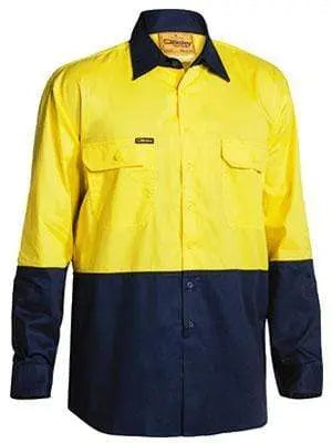 Bisley Workwear Cool Lightweight Hi Vis Drill Shirt Long Sleeve BS6895 Metro Workwear.